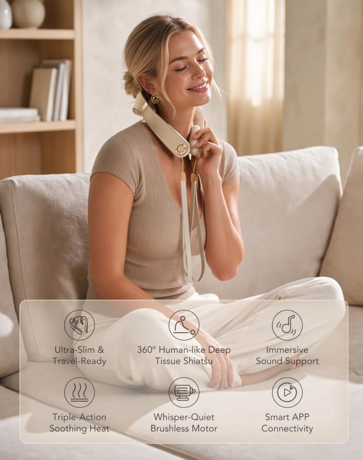 SKG PS700 Neck Massager with Heat for Strain Relief