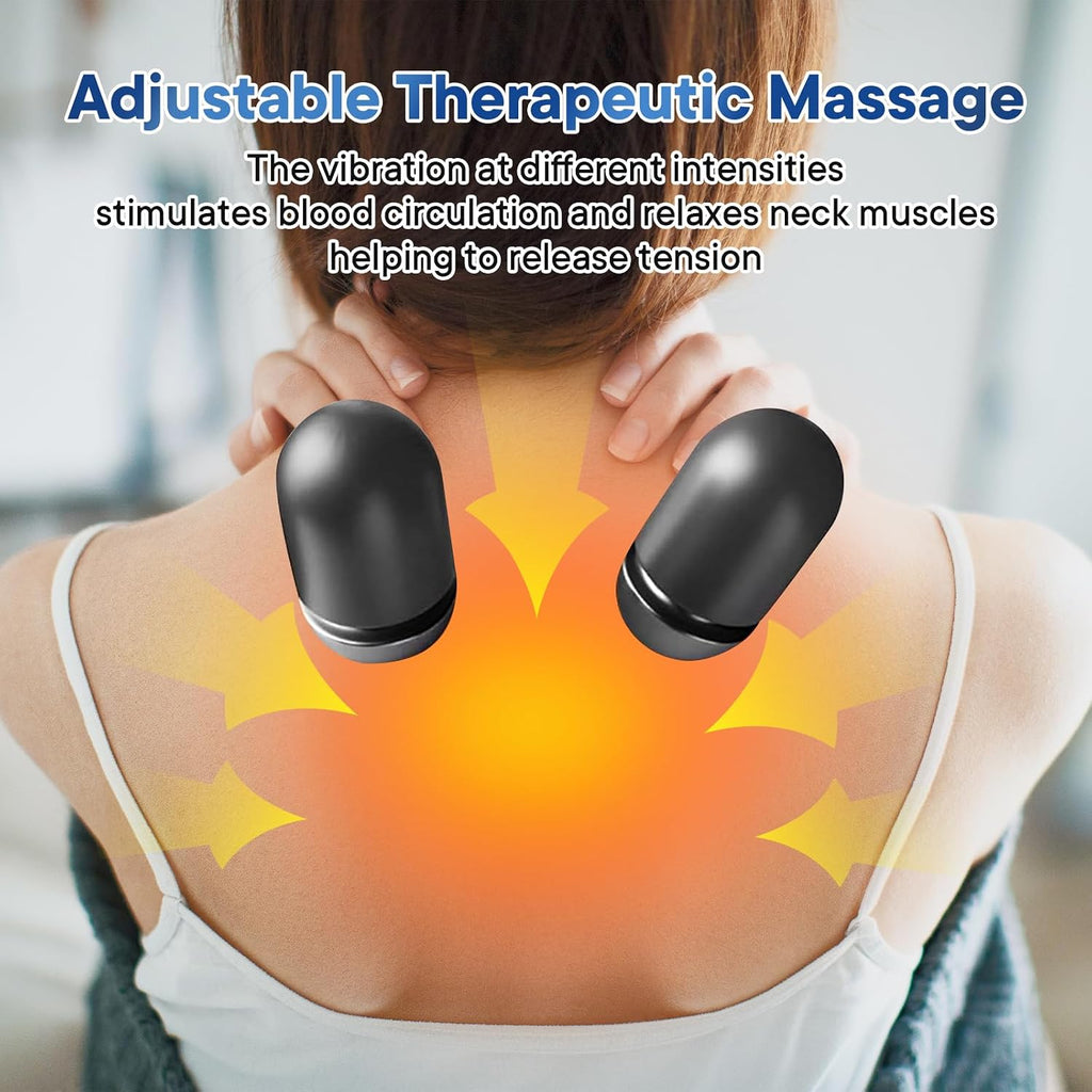 Upgraded Cordless Heated Neck Massager Pillow for Pain Relief Deep Tissue
