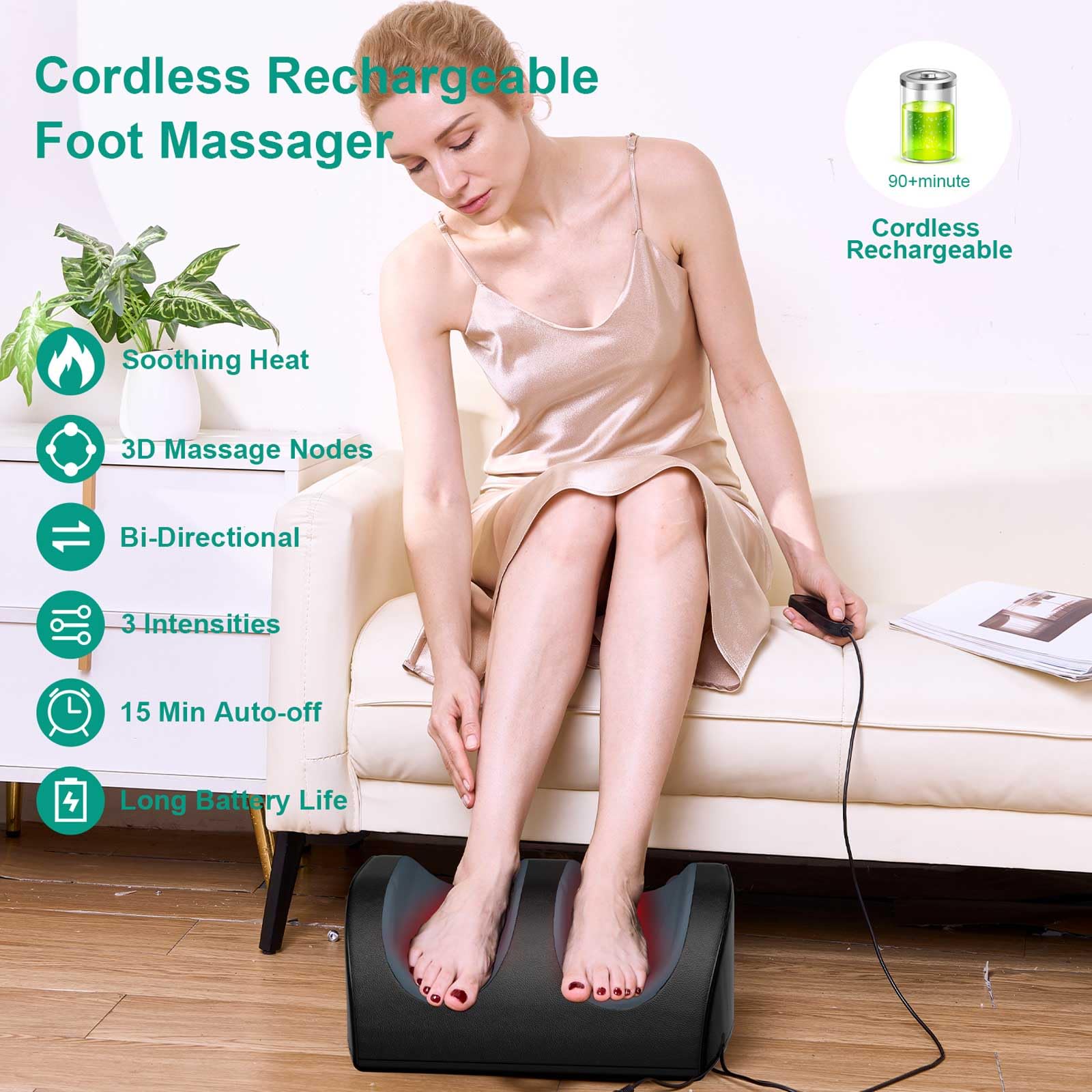 LINGTENG Shiatsu Foot & Calf Massager with Heat