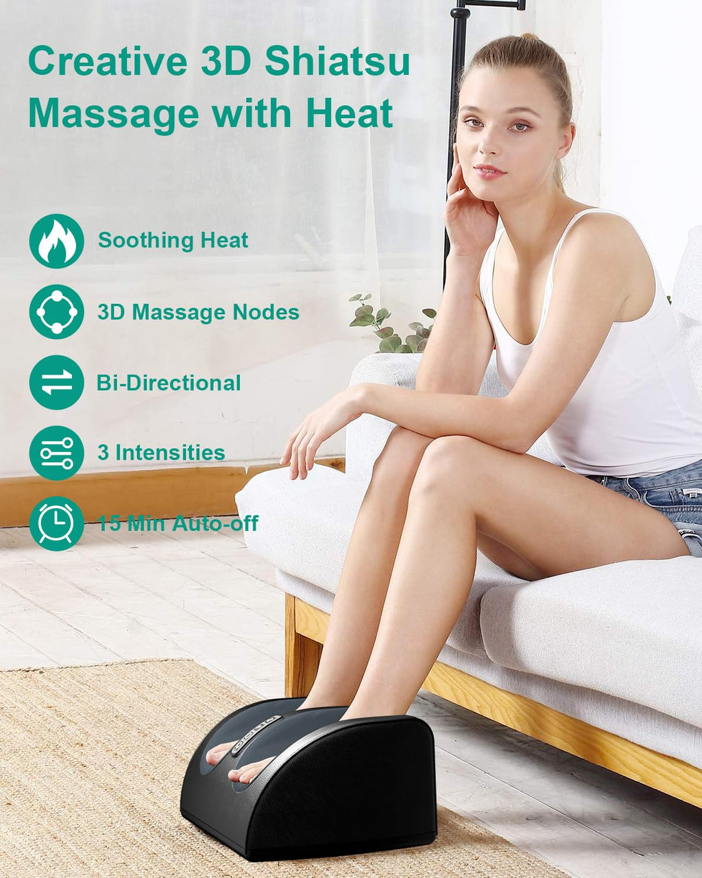 LINGTENG Shiatsu Foot & Calf Massager with Heat